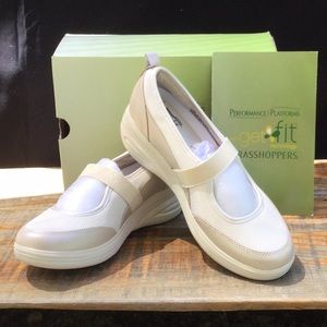 Cute slip on canvas and leather shoes with straps